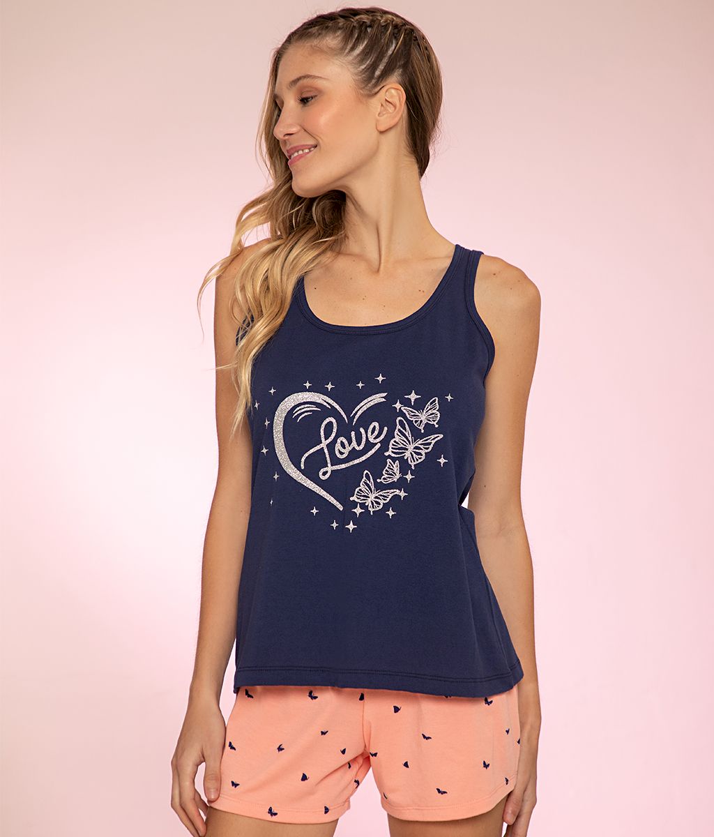 Pijama LOVE Plus Size SS - Florcitas