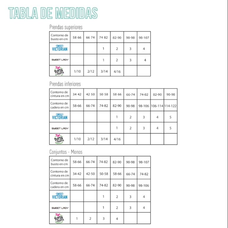 Calza corta BASIC Tabla de medidas